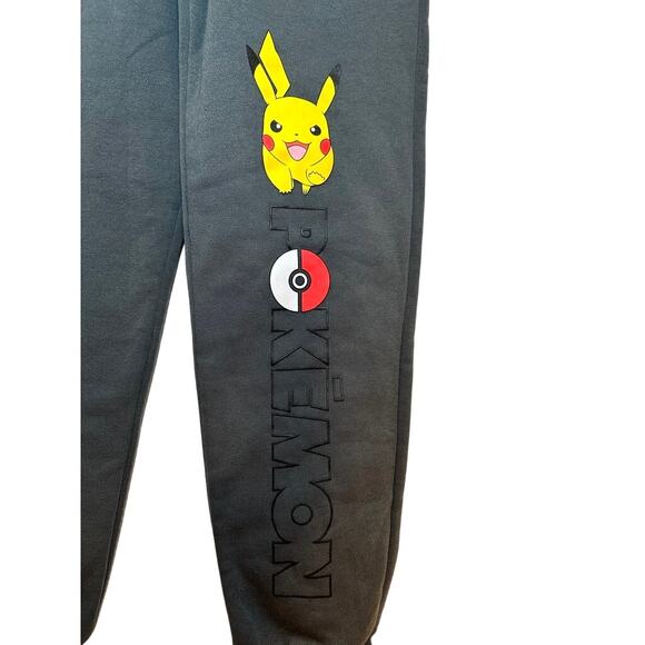 Pokémon Pikachu Officially Licensed Jogger Sweats Boys XL Gray Mad Engine Pants - Picture 2 of 6